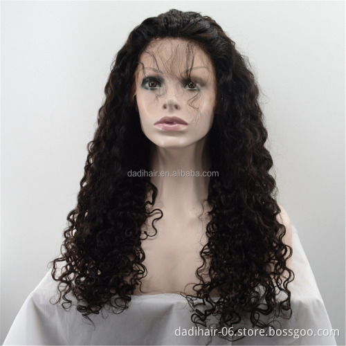 Affordable price front lace wig human hair 150% density 100% virgin Brazilian hair curly wig